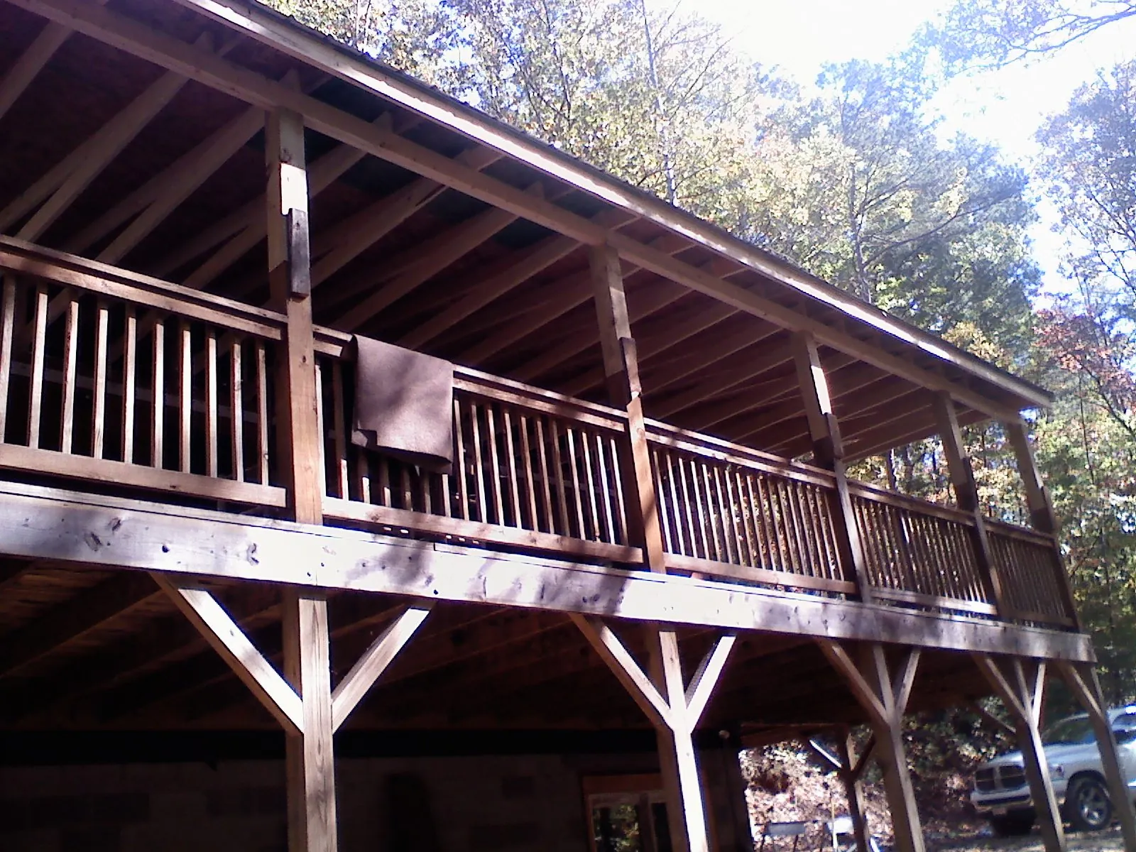 Timber framing under a new elevated porch and deck — Roof Leak Repair in Christine by Roofing Brothers